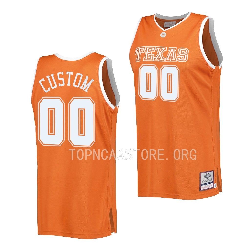 Custom Texas Longhorns #00 Orange Throwback Jersey