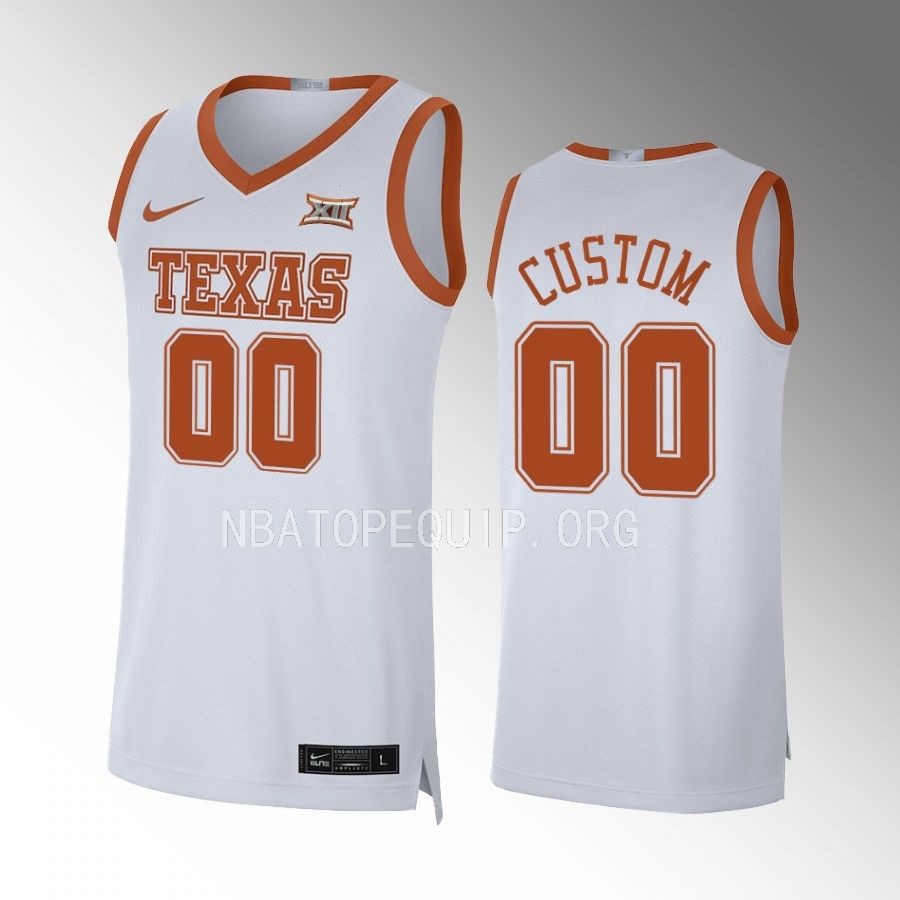 Custom Texas Longhorns White Jersey 2022-23 Limited