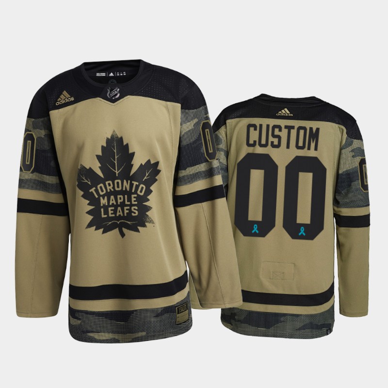 Custom Toronto Maple Leafs Canadian Armed Force Jersey Camo #00 2021 CAF Night