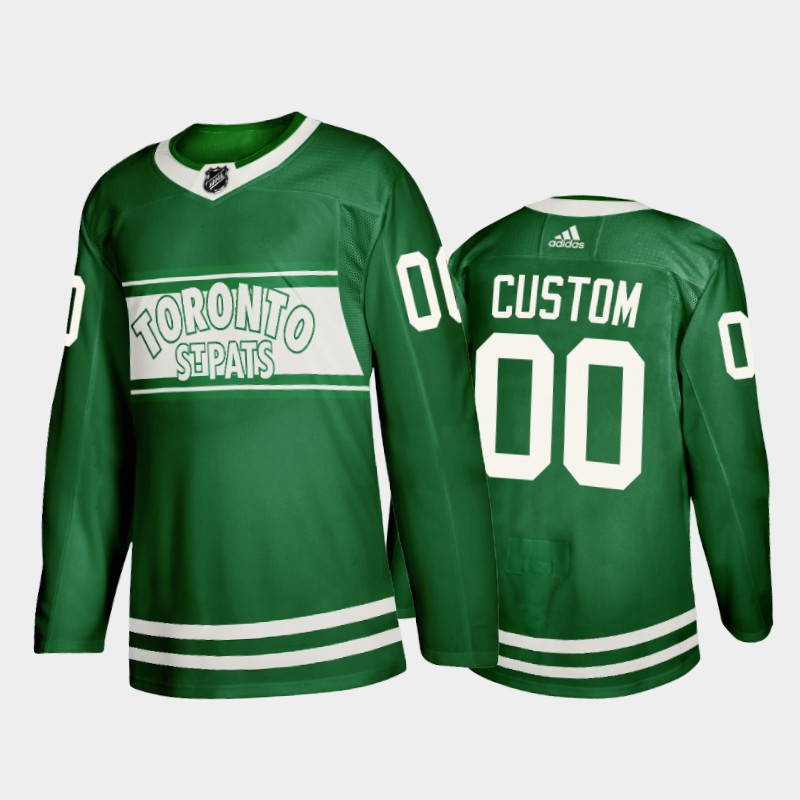 Custom Toronto Maple Leafs St. Patricks Day 2022 Jersey Green #00 Special Edition