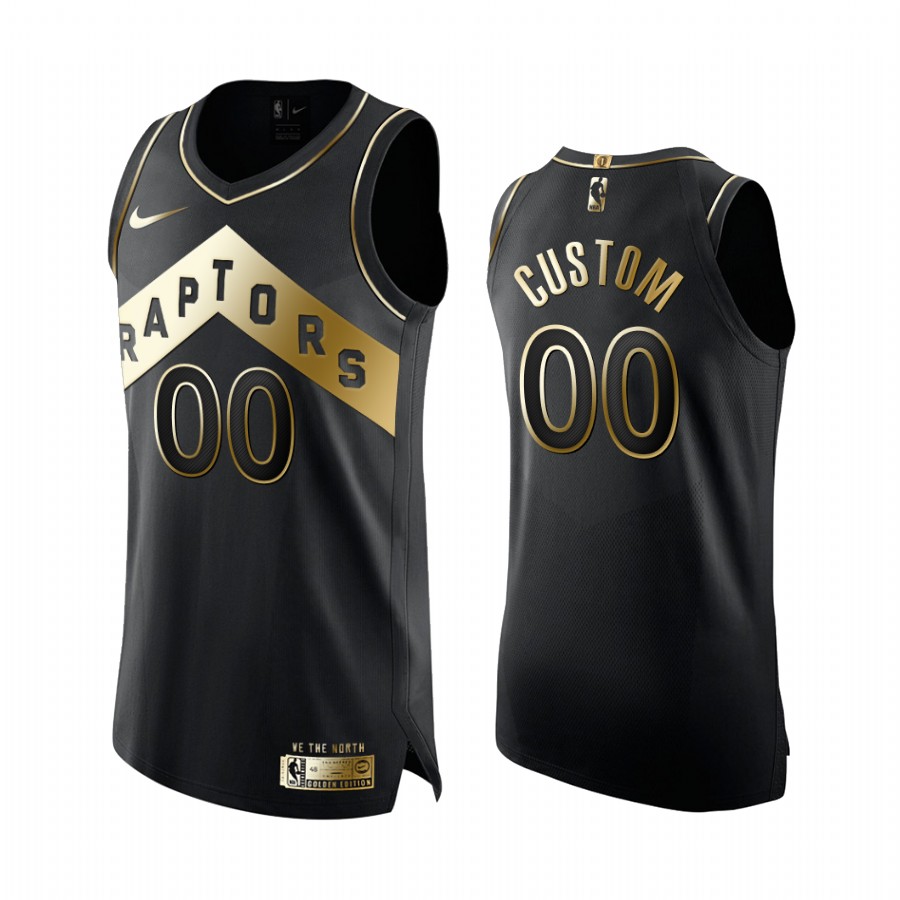 Custom Toronto Raptors black Golden 2020-21 Jersey Limited Edition