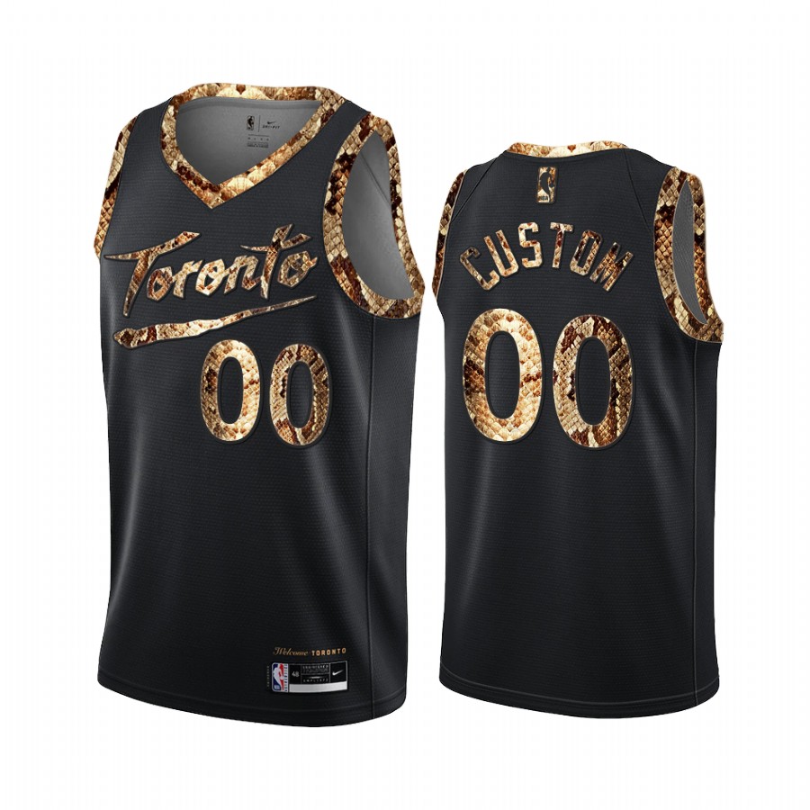 Custom Toronto Raptors Black Python Skin Jersey 2021 Exclusive Edition