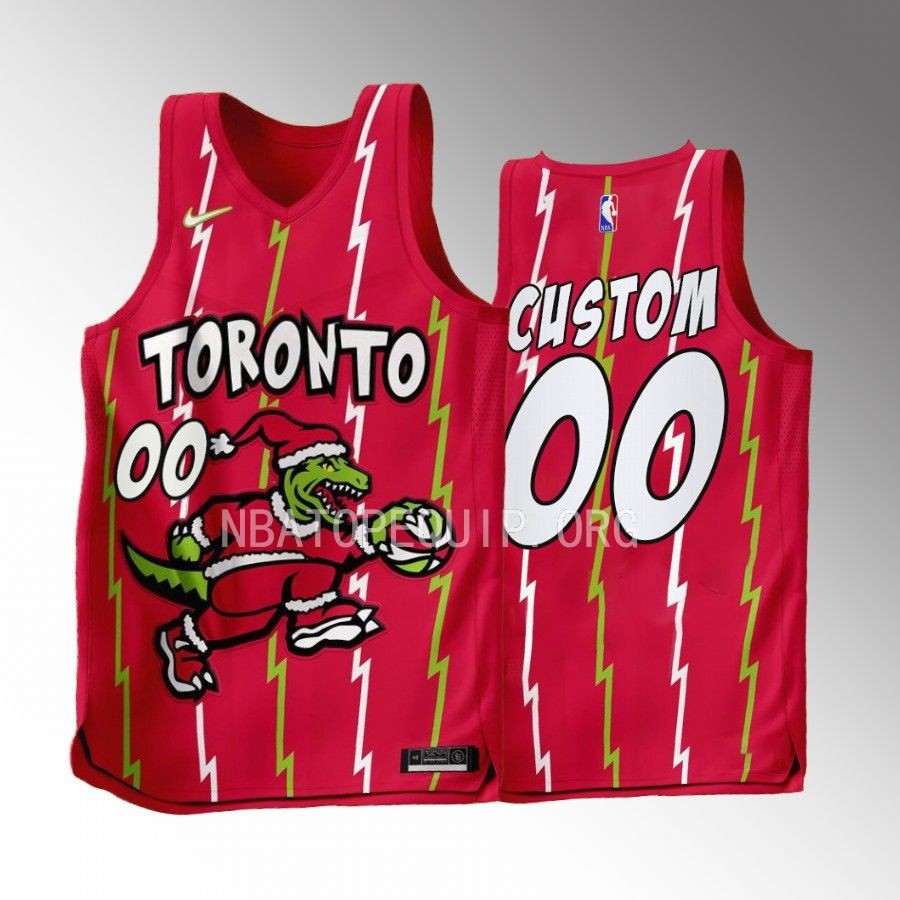 Custom Toronto Raptors Red #00 Jersey The Grinch Holiday Gift