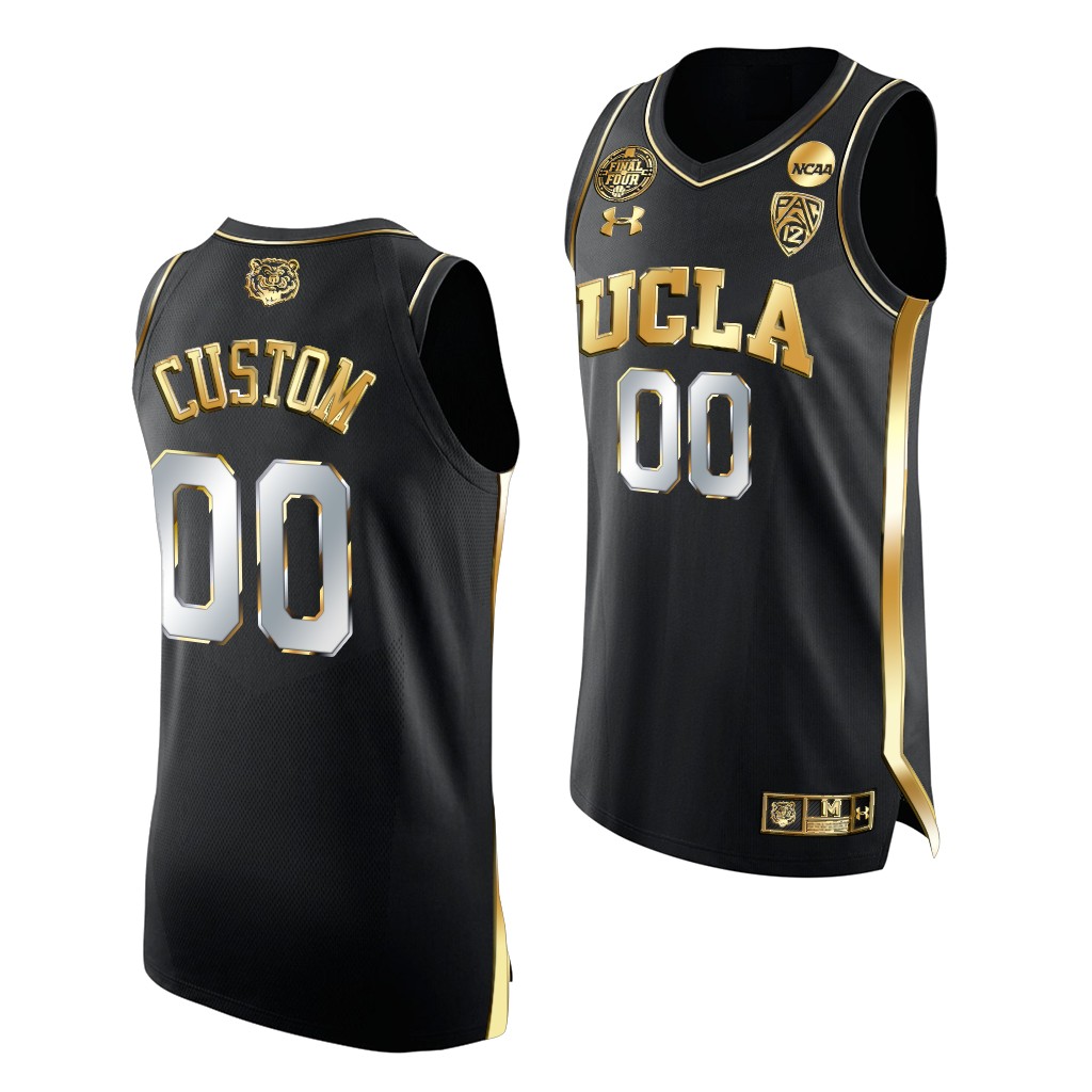 Custom UCLA Bruins 2021 March Madness Final Four Black Golden Jersey