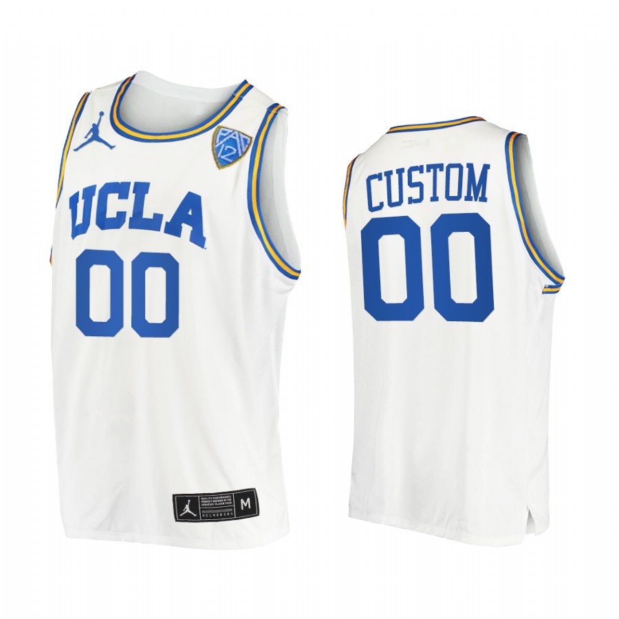 Custom UCLA Bruins White Jersey College Home