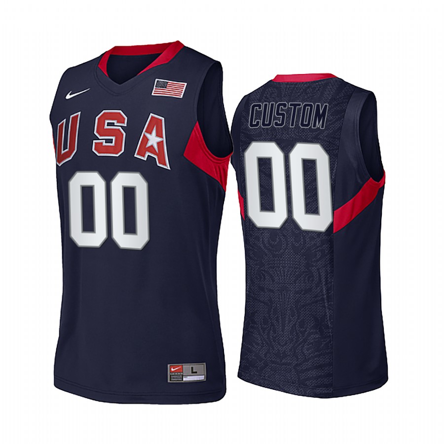 Custom USA #00 Navy 2008 Summer Olympics Limited Jersey