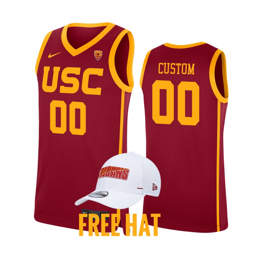 Custom USC Trojans Cardinal Jersey 2021-22 College Away