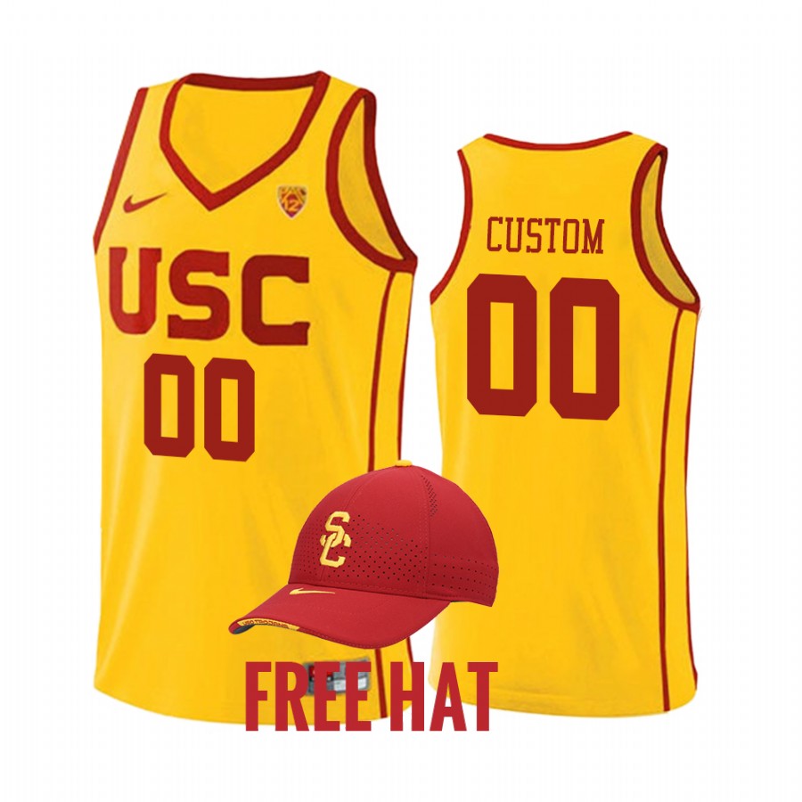 Custom USC Trojans Yellow Jersey 2021-22 College Home