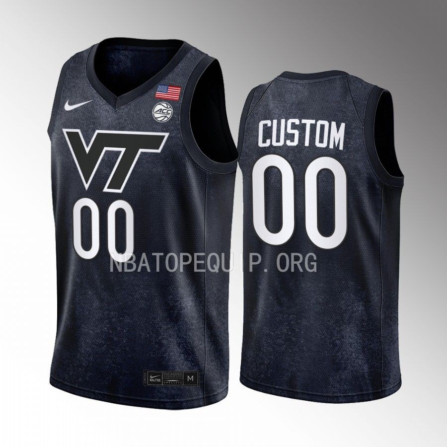 Custom Virginia Tech Hokies Black Jersey 2022-23 College Swingman