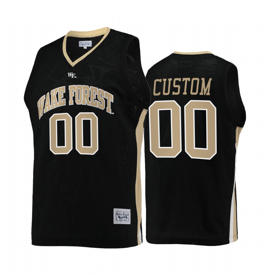 Custom Wake Forest Demon Deacons Black Jersey College Retro