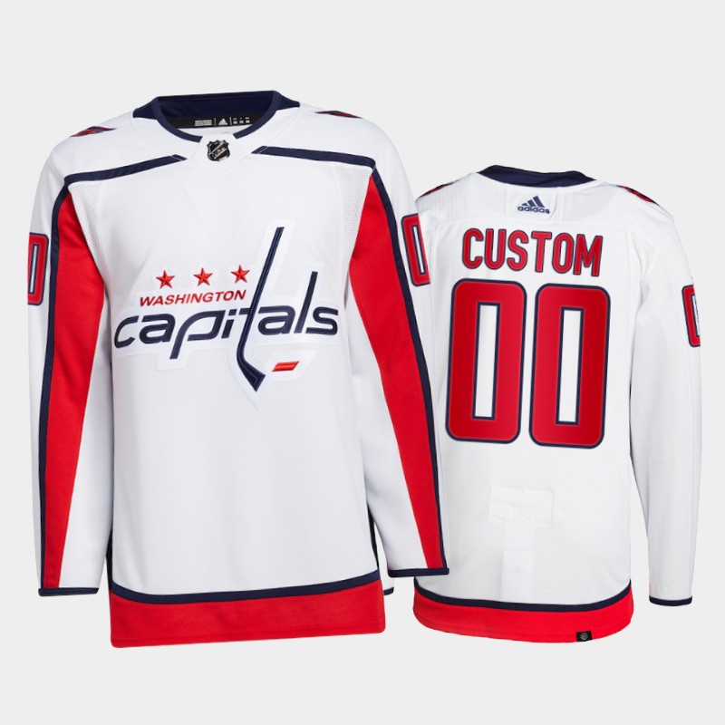 Custom Washington Capitals Primegreen Pro Jersey 2021-22 White #00 Away Uniform