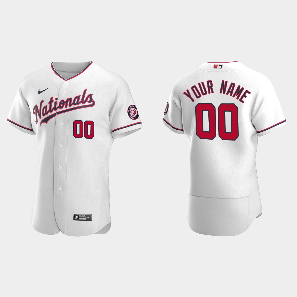 Custom Washington Nationals Alternate Jersey - White