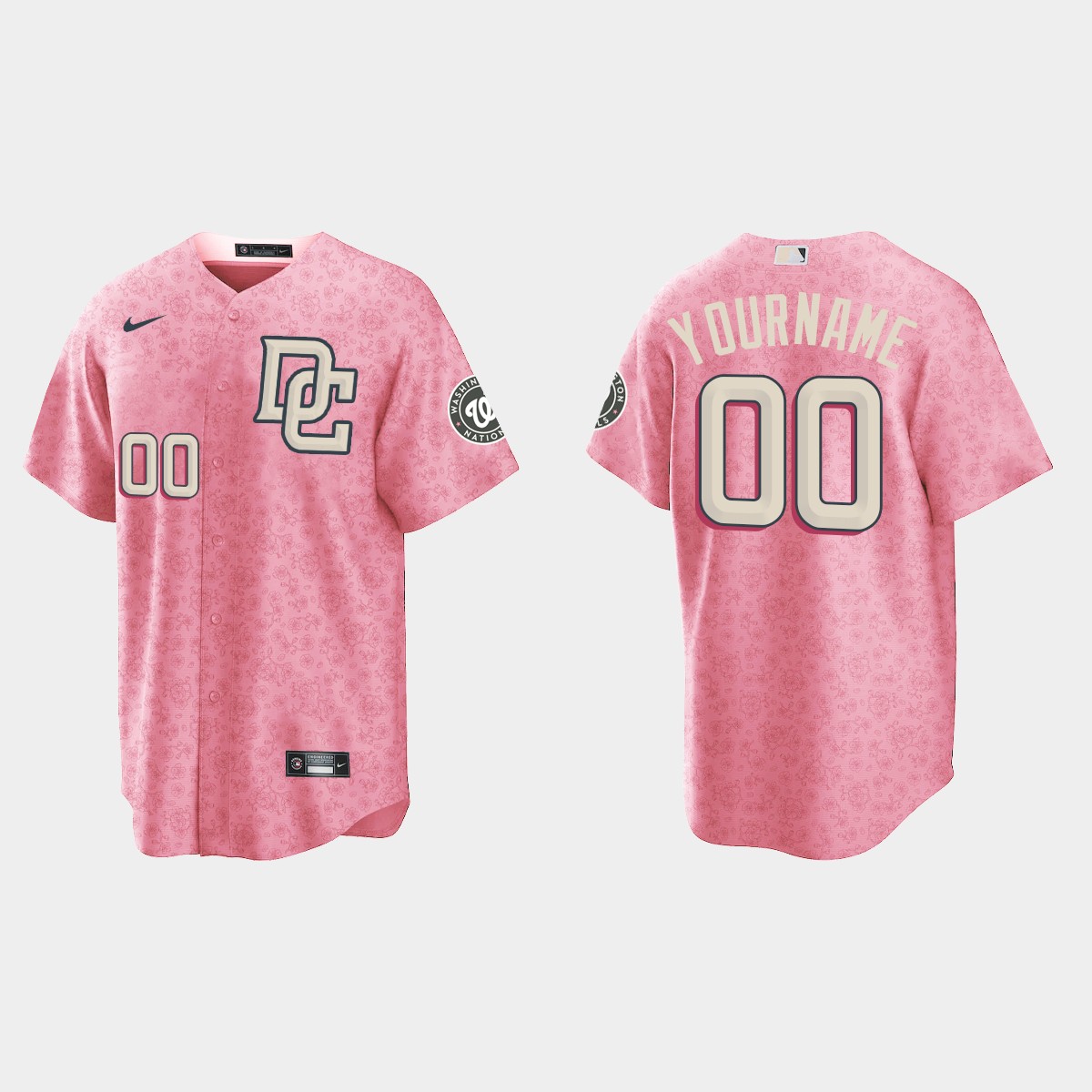 Custom Washington Nationals City Connect Special Edition jersey - Pink