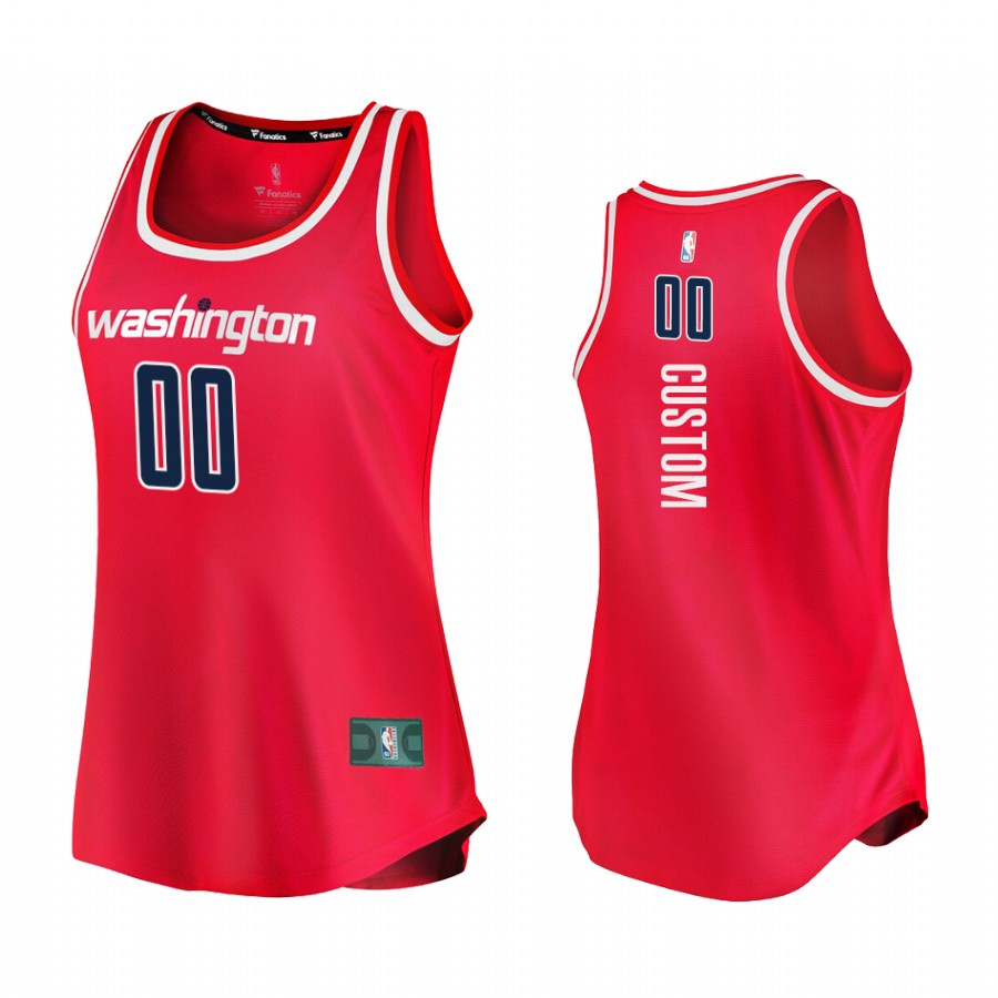 Custom Washington Wizards #00 Red  Women 2021 Jersey Icon Edition