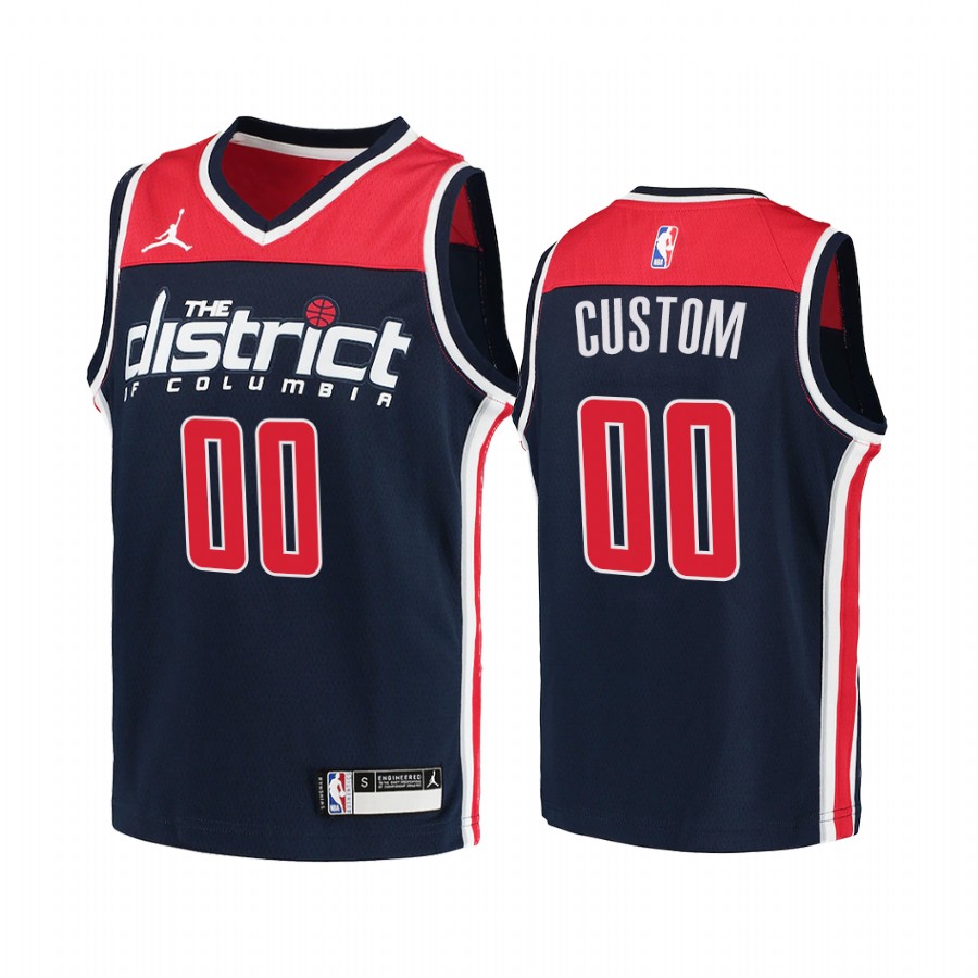 Custom Washington Wizards 2020-21 Statement Youth Jersey – Navy