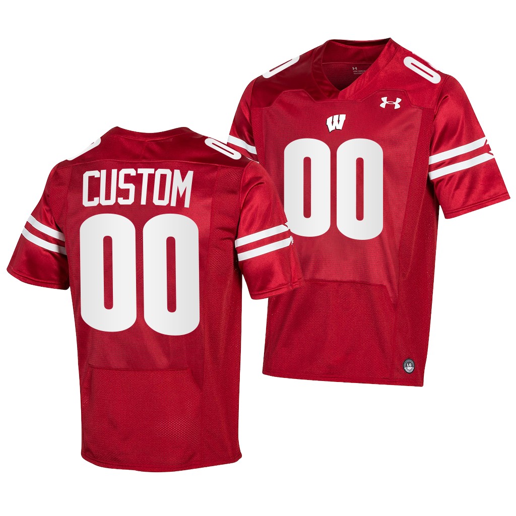 Custom Wisconsin Badgers #00 Red Jersey Pick-A-Player Men's NIL Uniform
