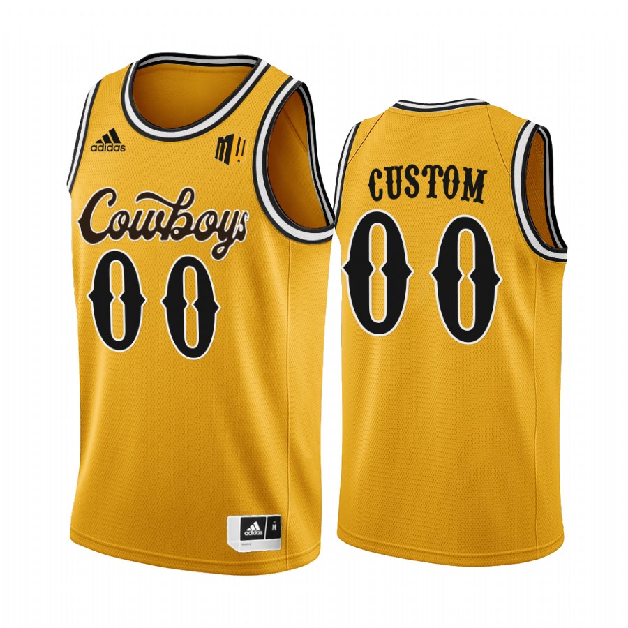 Custom Wyoming Cowboys Gold Jersey 2022 College