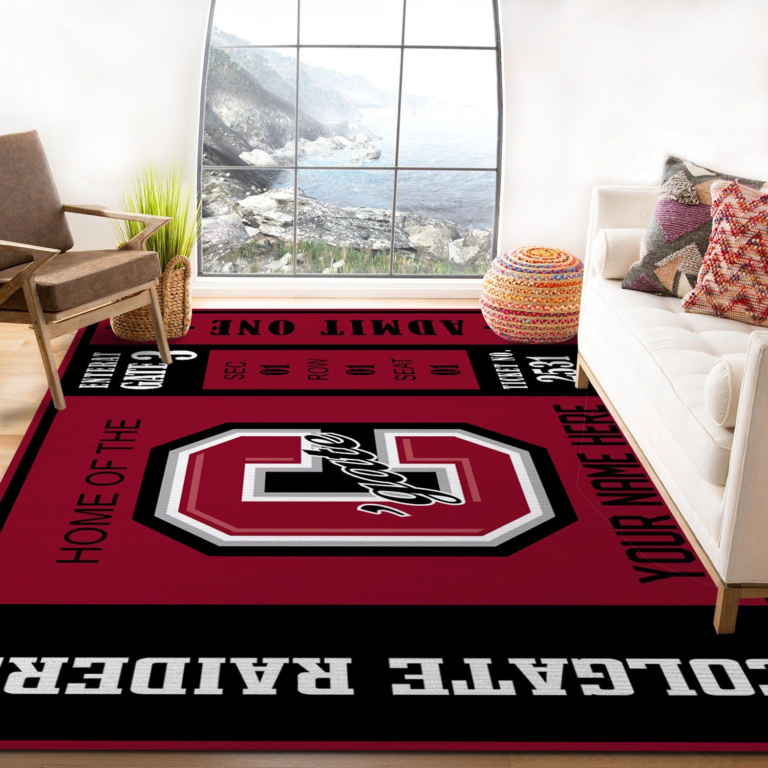 Customizable Colgate Raiders Rectangle Rug – Custom Size And Printing