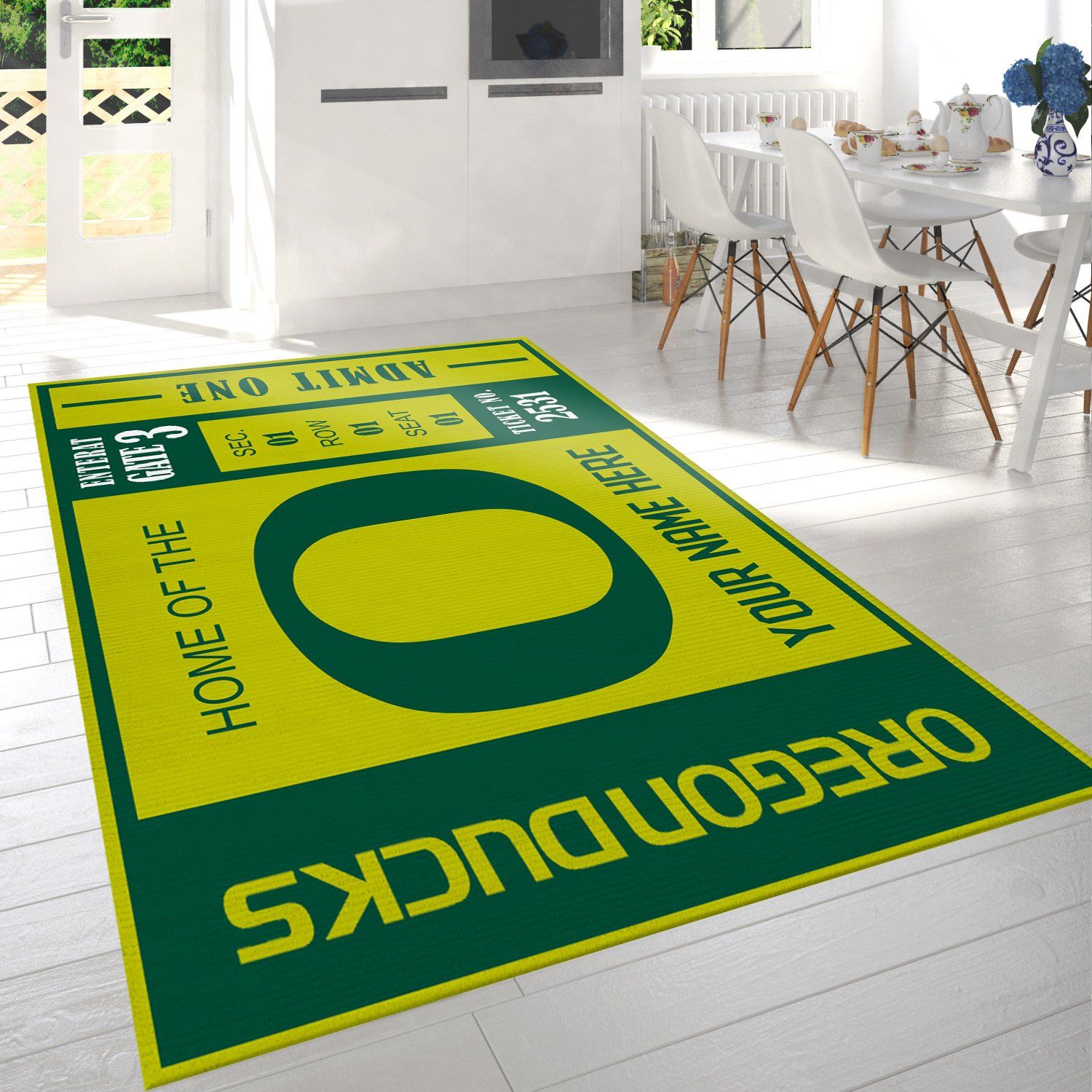 Customizable Oregon Ducks Rectangle Rug – Custom Size And Printing