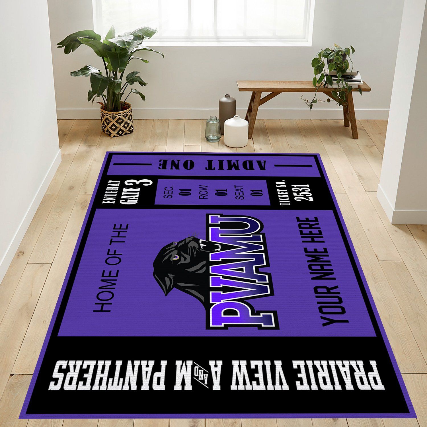 Customizable Prairie View A M Panthers Rectangle Rug – Custom Size And Printing