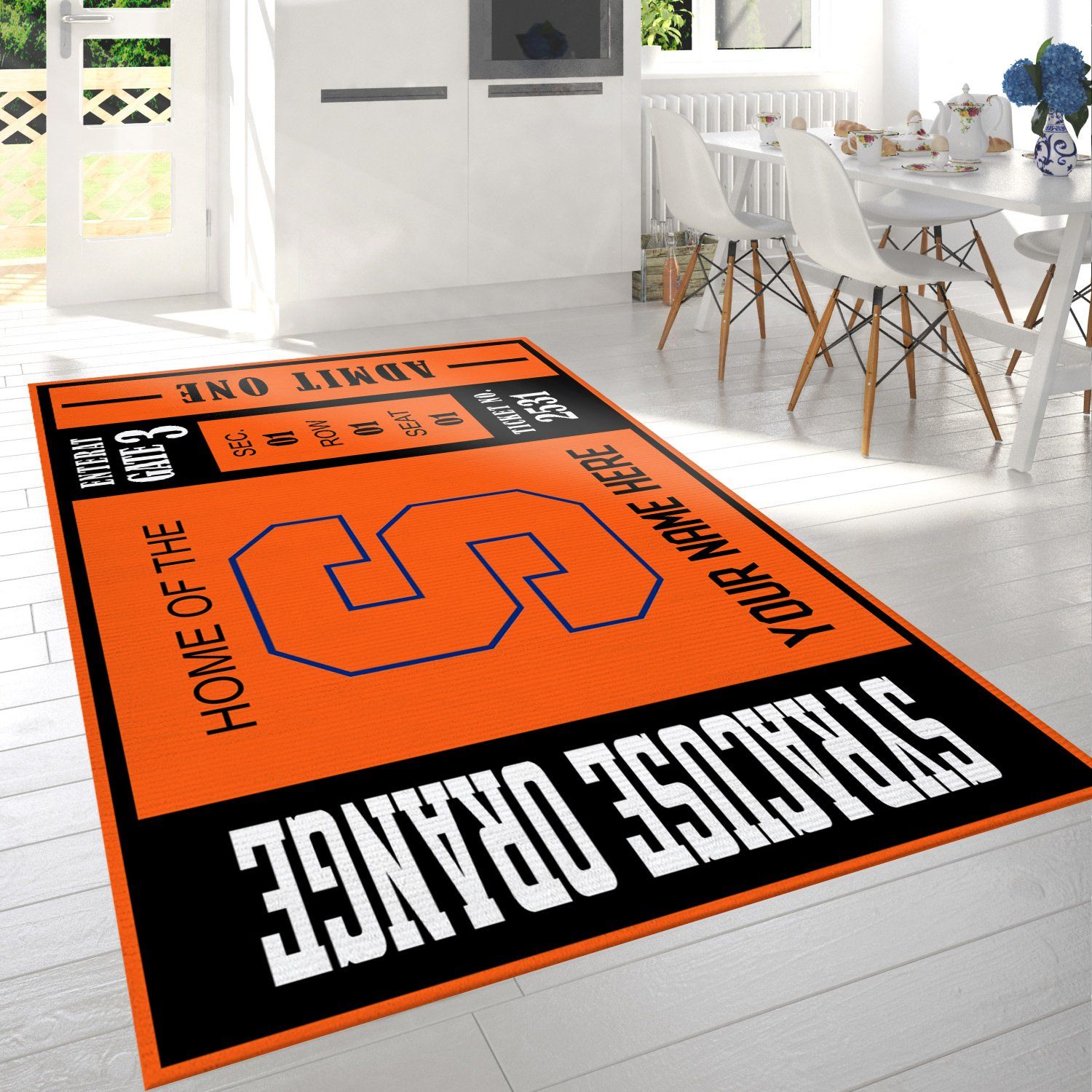 Customizable Syracuse Orange Rectangle Rug – Custom Size And Printing