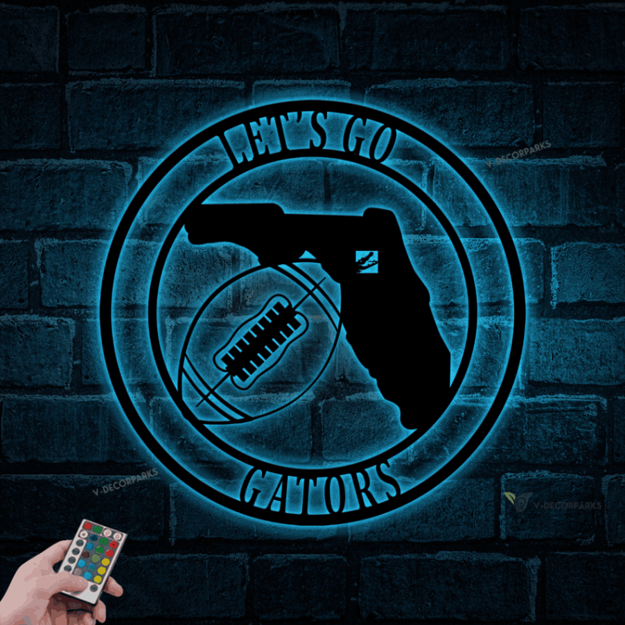 Customized Florida Gators Led Light Sign, Florida Gators Football Sign, Florida Football Sign, Father’s Day Gift, Florida Tailgate Sign, Florida Gator