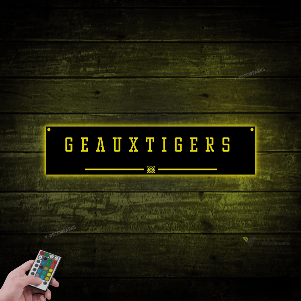 Customized Lsu Tigers Led Lights Sign, Lsu Tiger Football Sign, Louisiana Football Sign, Father’s Day Gift, Mancave, Tailgate Sign, Lsu Tailgate Sign