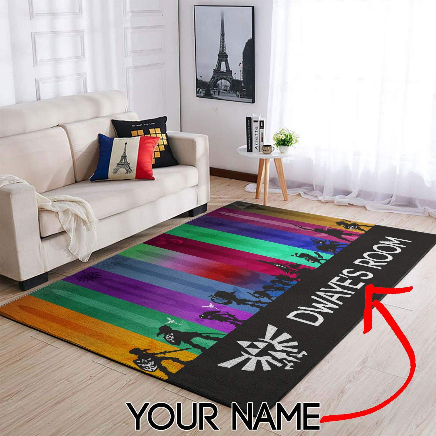 Customized Name Legend Of Zelda Area Limited Edition Rectangle Rug