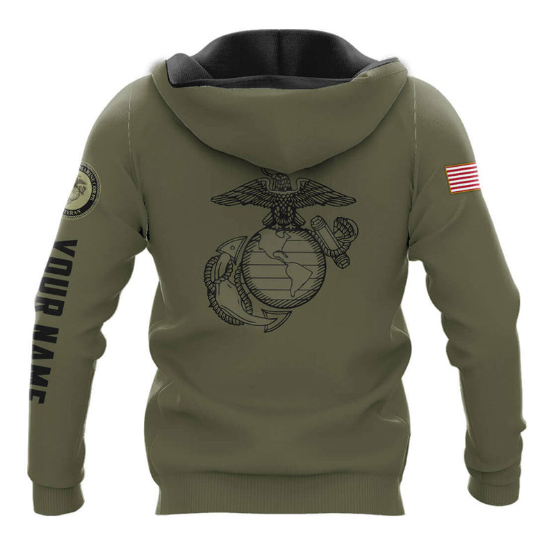 Customized Olive Green Marine Corps Hoodie