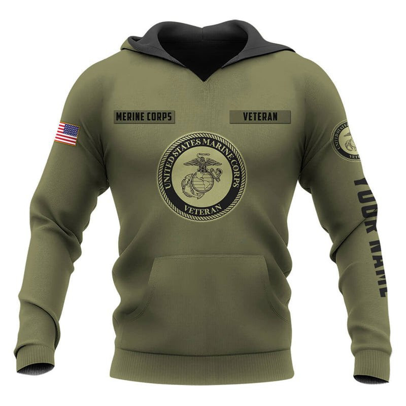 Customized Olive Green Marine Corps Hoodie