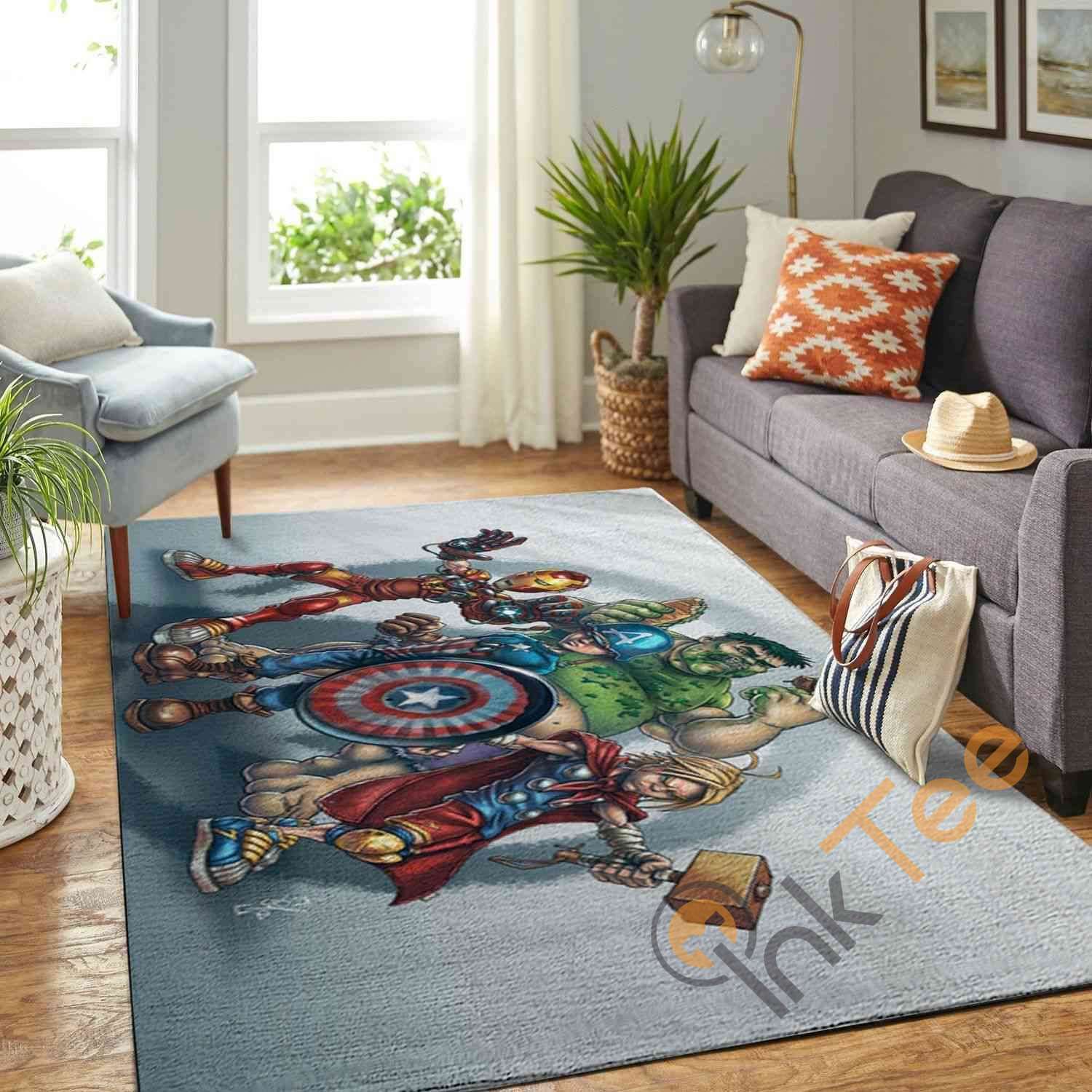 Cute Avengers Area Rectangle Rug