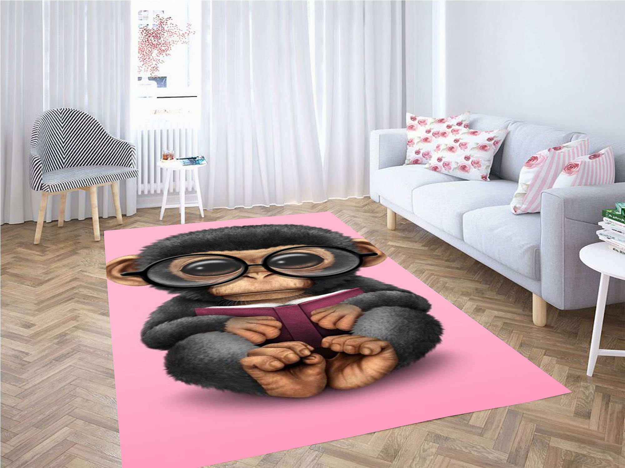 Cute Baby Chimpanzee Carpet Rectangle Rug