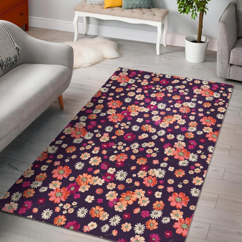 Cute Daisy Colorfulpattern Print Area Limited Edition Rectangle Rug
