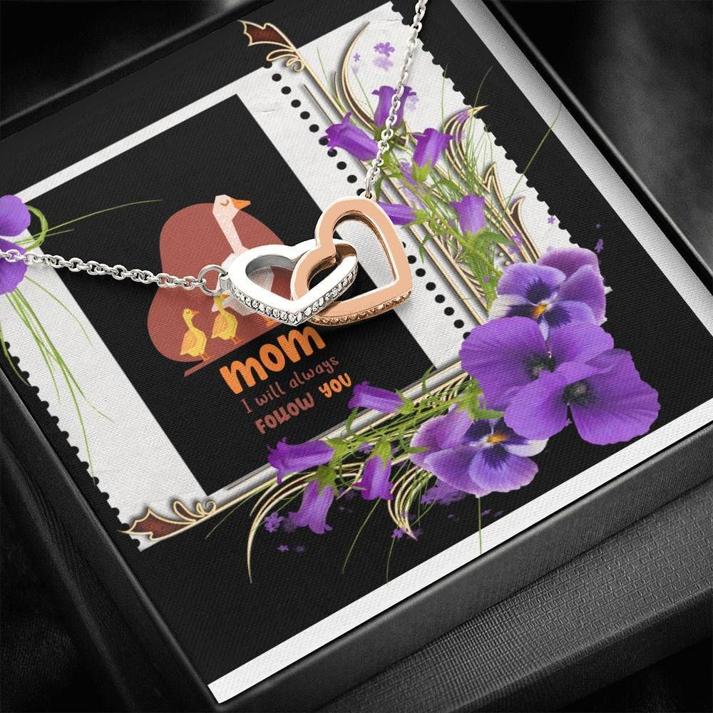 Cute Ducks Gift For Mom Interlocking Hearts Necklace I Will Always Follow You