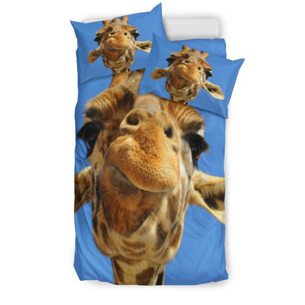 Cute Giraffe Doona 3D Customized Duvet Cover Bedding Set