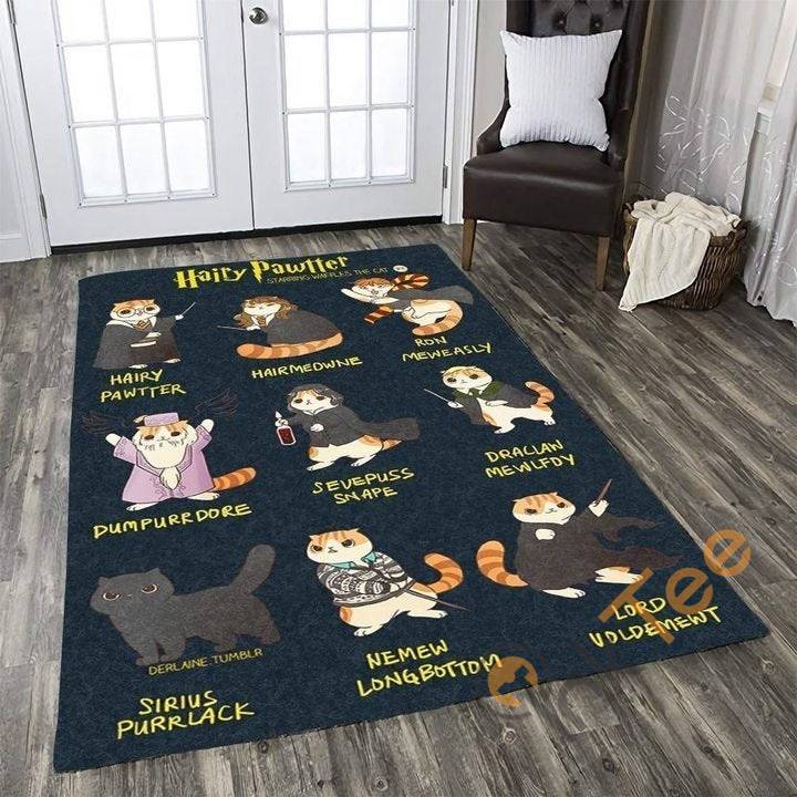 Cute Harry Potter Character In Cat Carpet Living Room Floor Decor Gift For Potter’s Fan Pottercolection Rectangle Rug