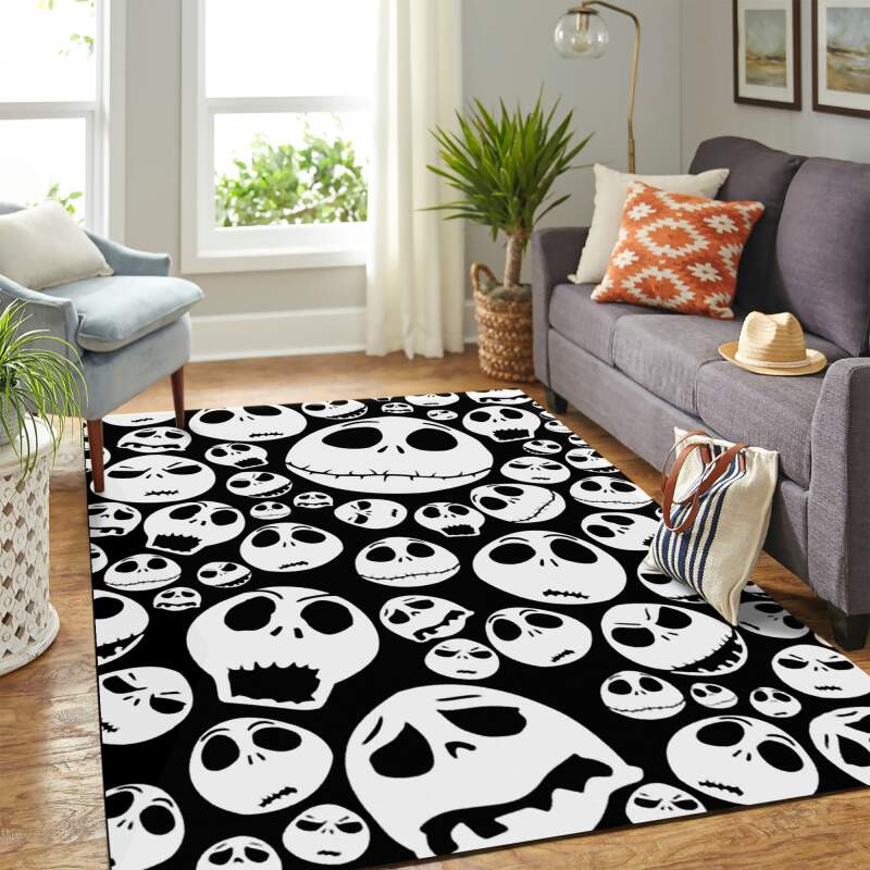 Cute Jack Skellington Head Carpet Rectangle Rug