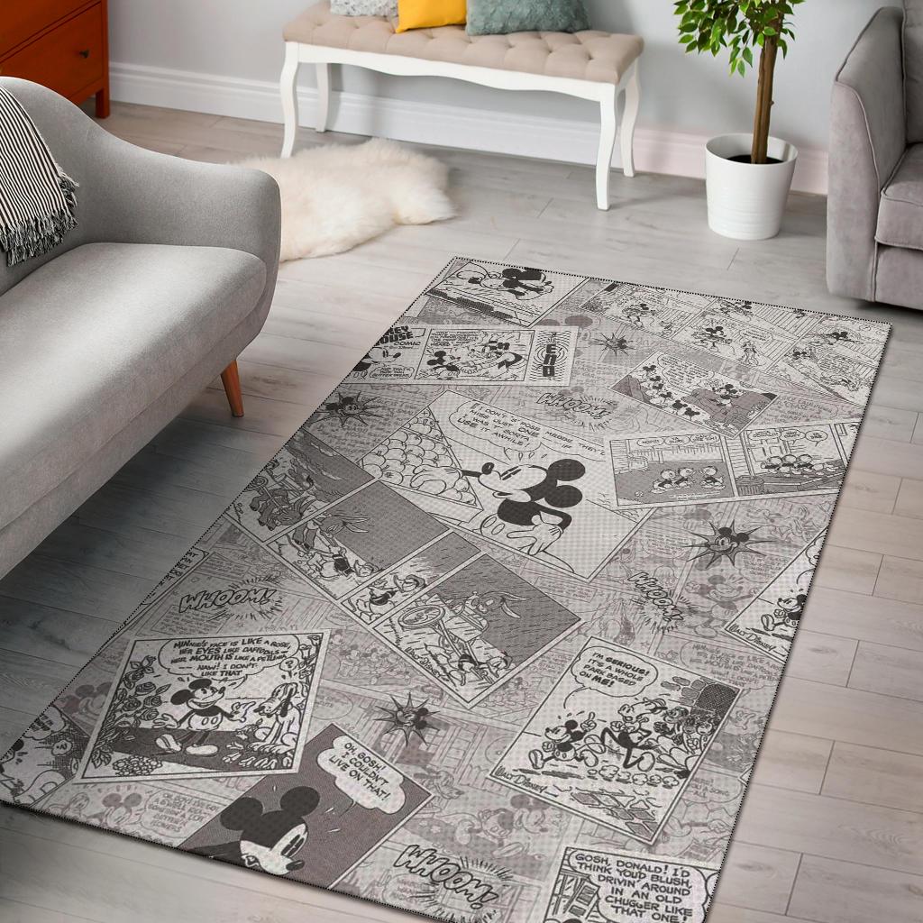 Cute Mickey Mouse Area Rectangle Rug