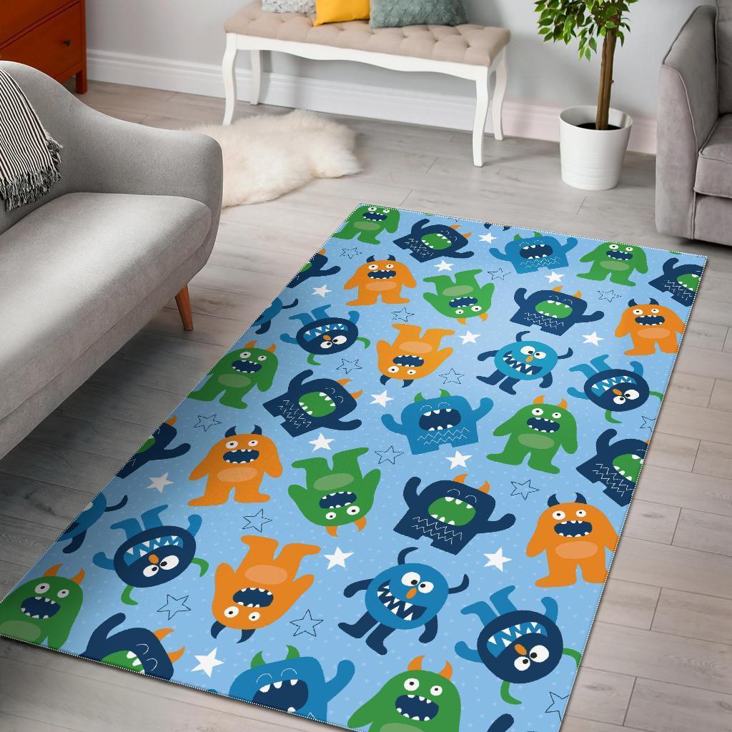 Cute Monster Print Pattern Area Limited Edition Rectangle Rug