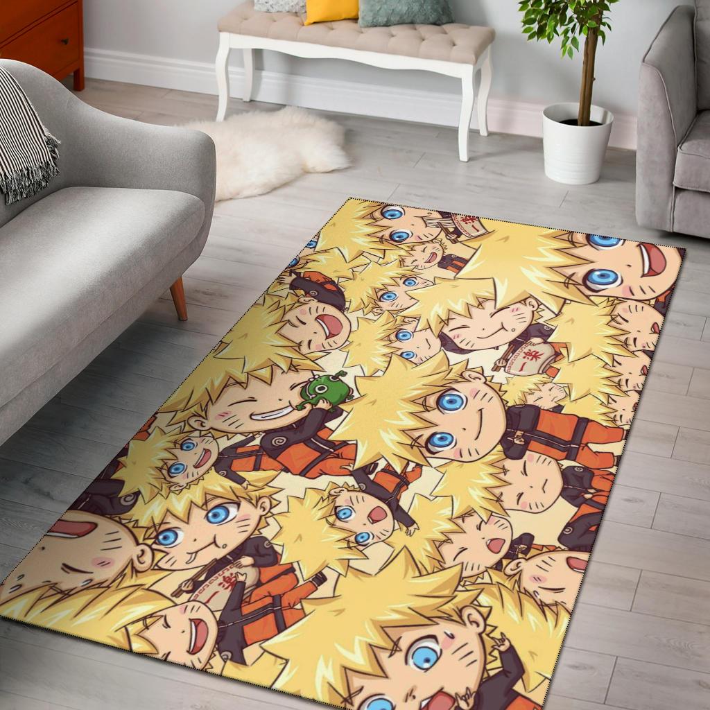Cute Naruto Chibi Area Rectangle Rug