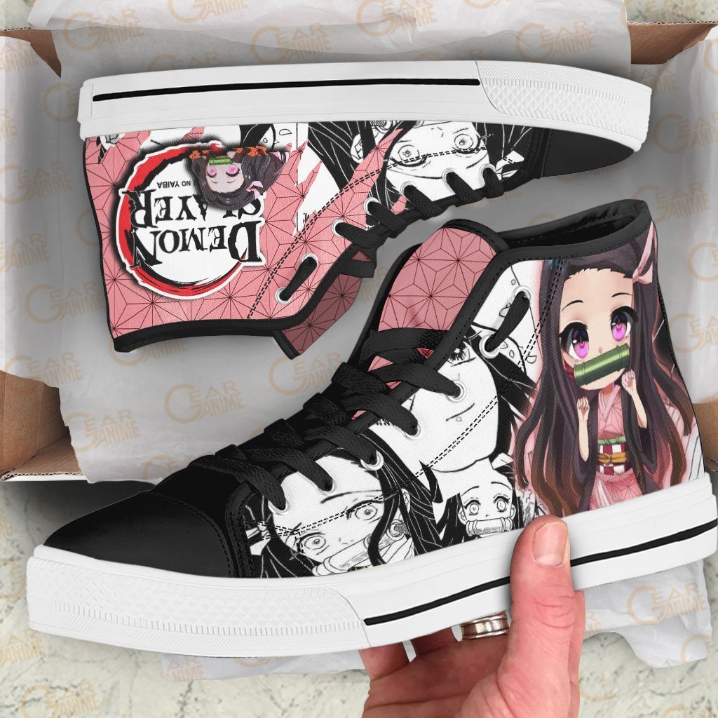 Cute Nezuko High Top Shoes Custom Anime Demon Slayer Sneakers
