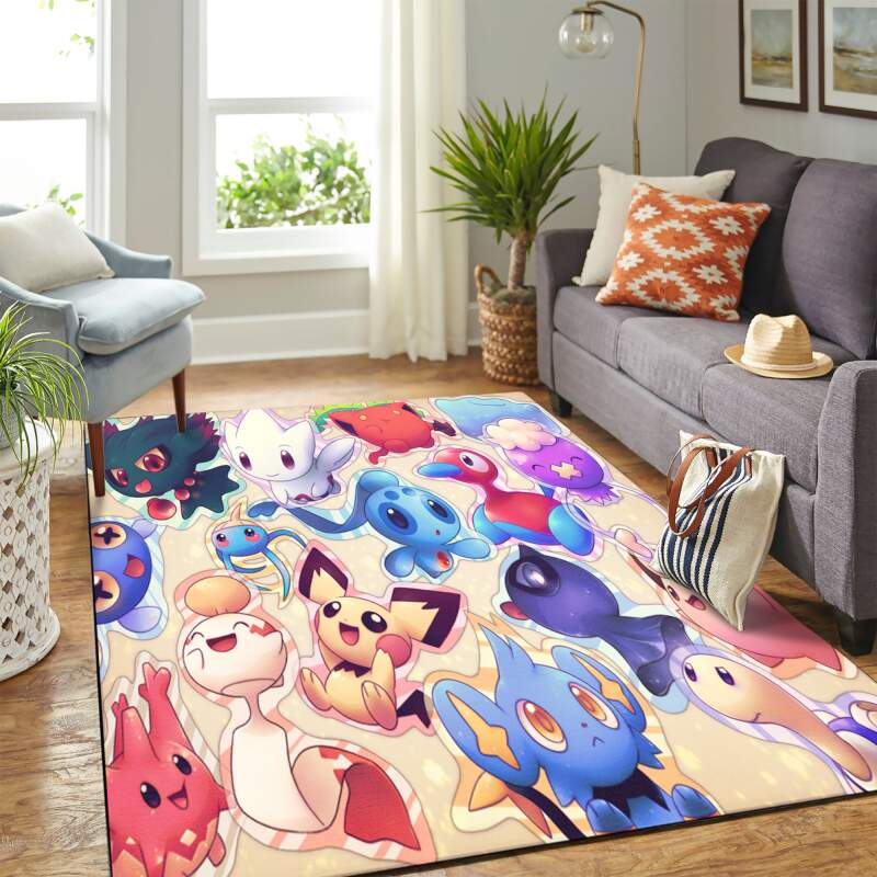 Cute Pokemon Chibi Carpet Area Rectangle Rug