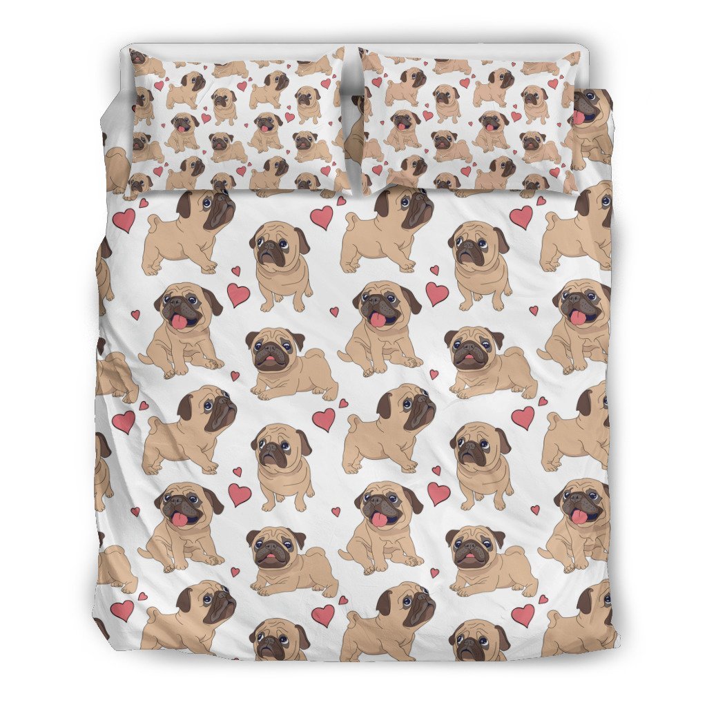 Cute Pug 3D Customized Duvet Cover Bedding Set