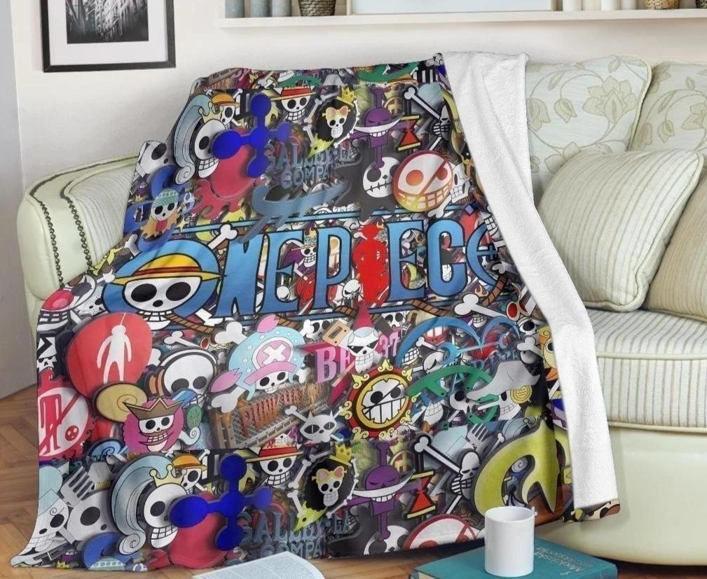 Cute Skull One Piece Sherpa Blanket Cozy Blanket Fleece Blanket