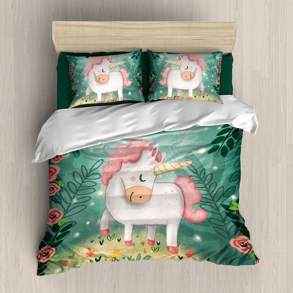 Cute Unicorn 3D Customized Duvet Cover Bedding Set