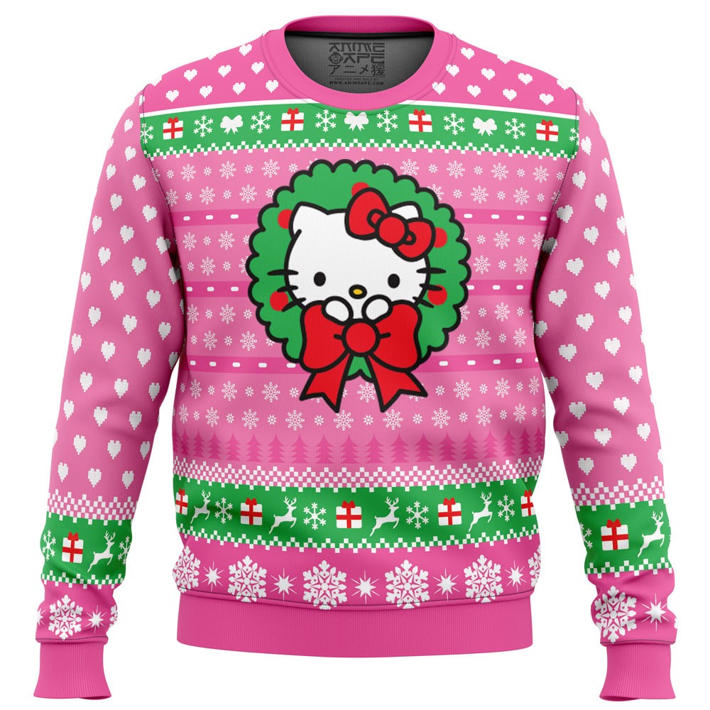 Cute Xmas Face Hello Kitty Christmas Sweater