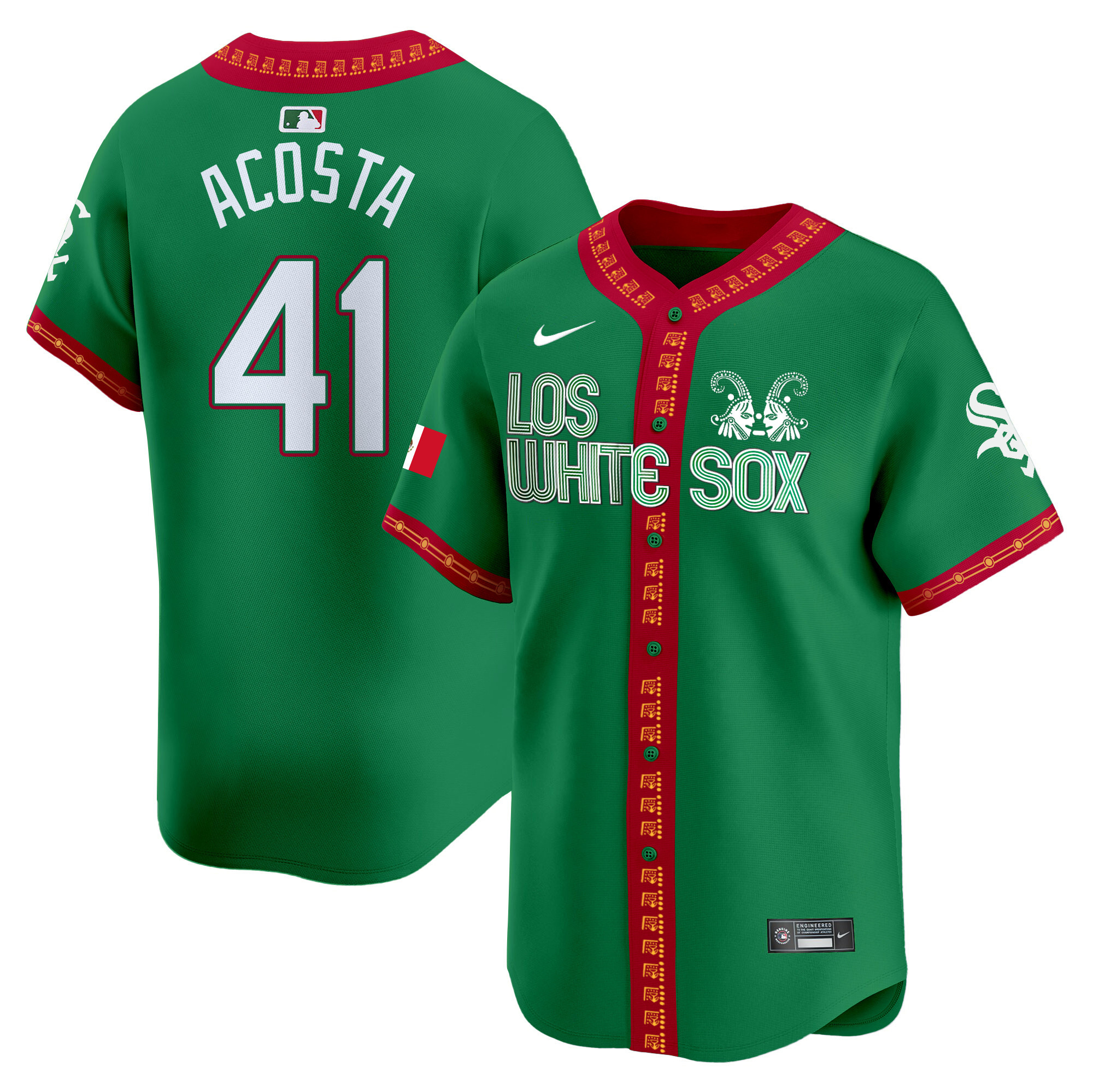 Cy Acosta Men's Chicago White Sox Mexico Vapor Premier Limited Green Jersey - All Stitched