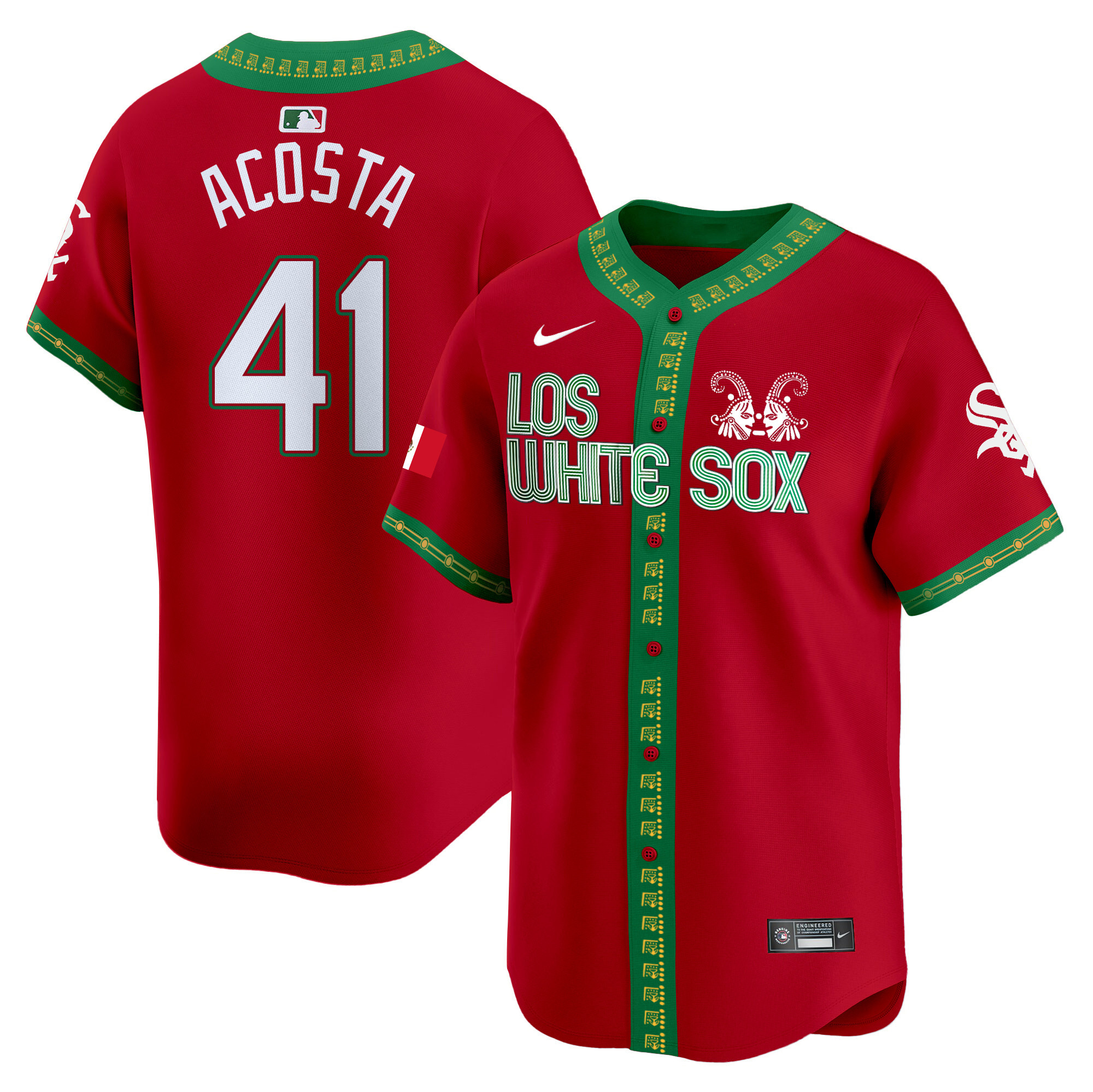 Cy Acosta Men's Chicago White Sox Mexico Vapor Premier Limited Red Jersey - All Stitched