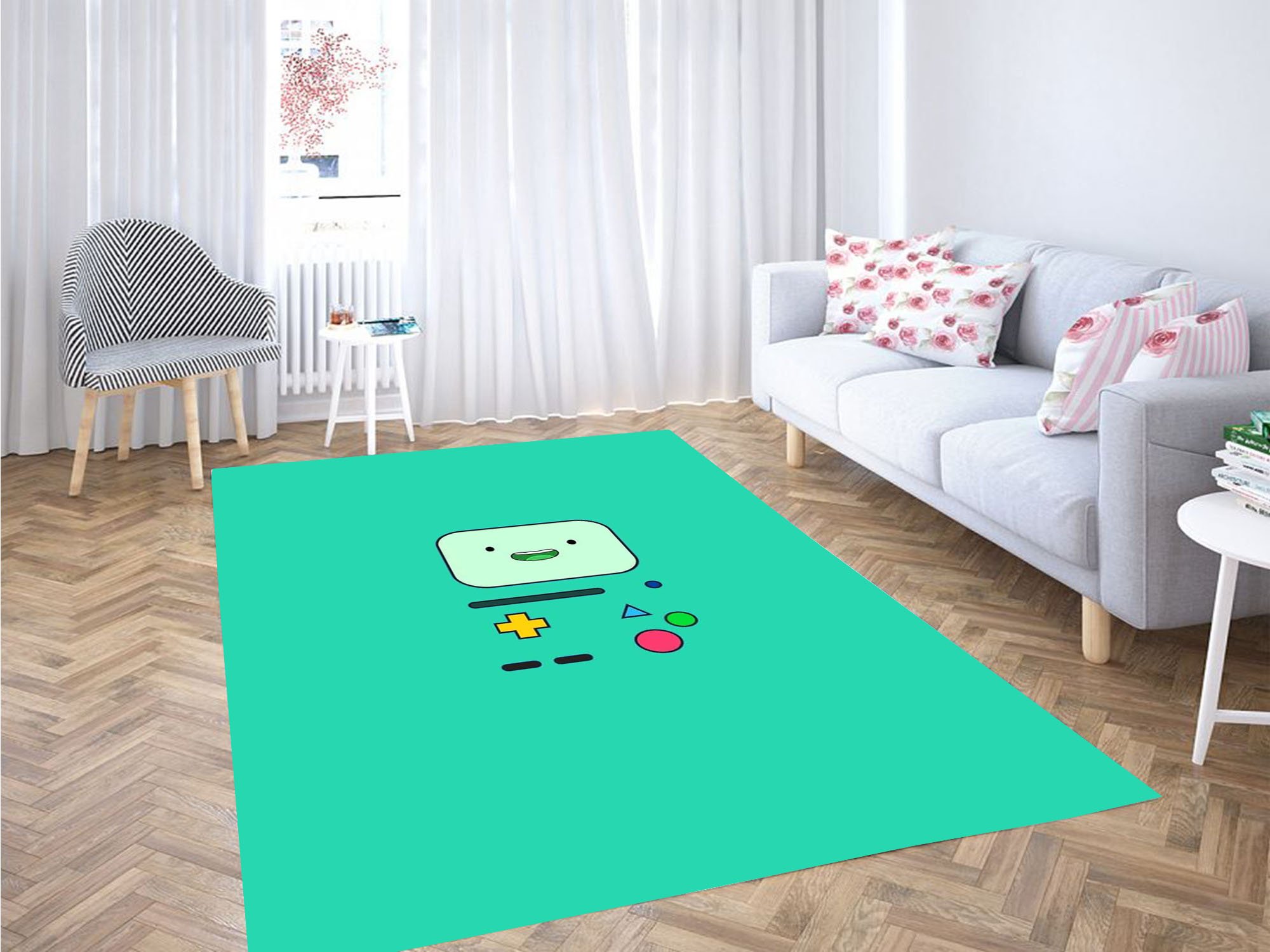 Cyan Beemo Adventure Time Carpet Rectangle Rug