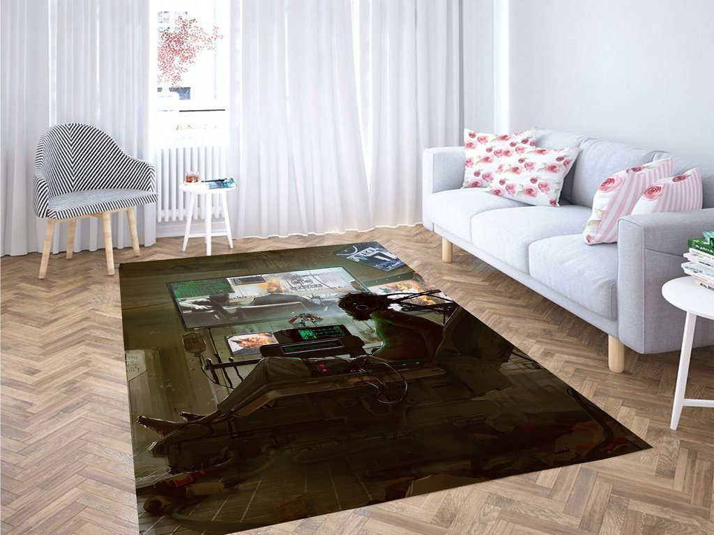 Cyberpunk 2077 3d Futuristic Art Living Room Modern Carpet Rectangle Rug